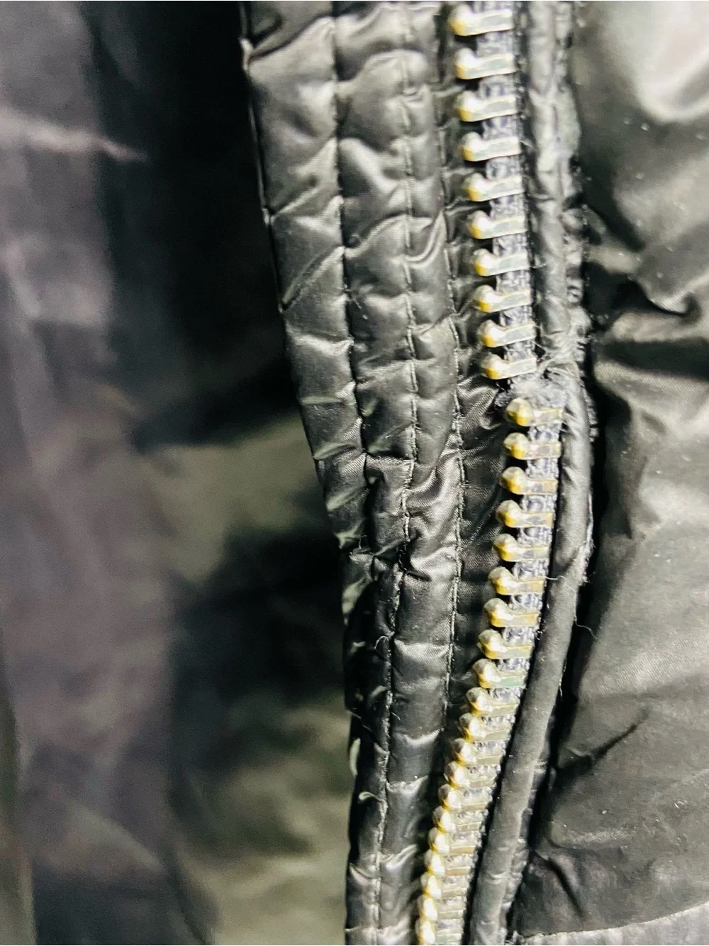 Michael Kors Black Quilted Long Puffer Coat with Faux Fur Hood size Medium